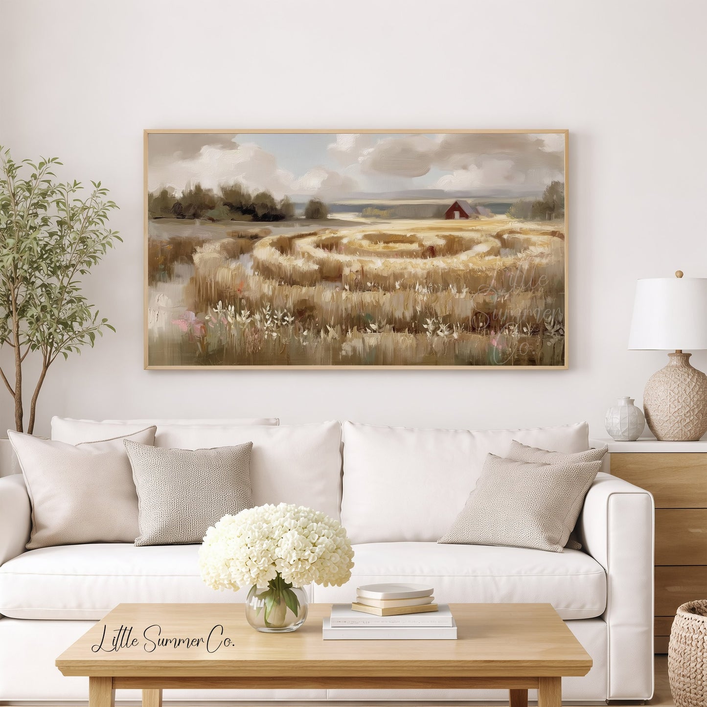 Field Maze Barn Frame TV Art displayed on a TV