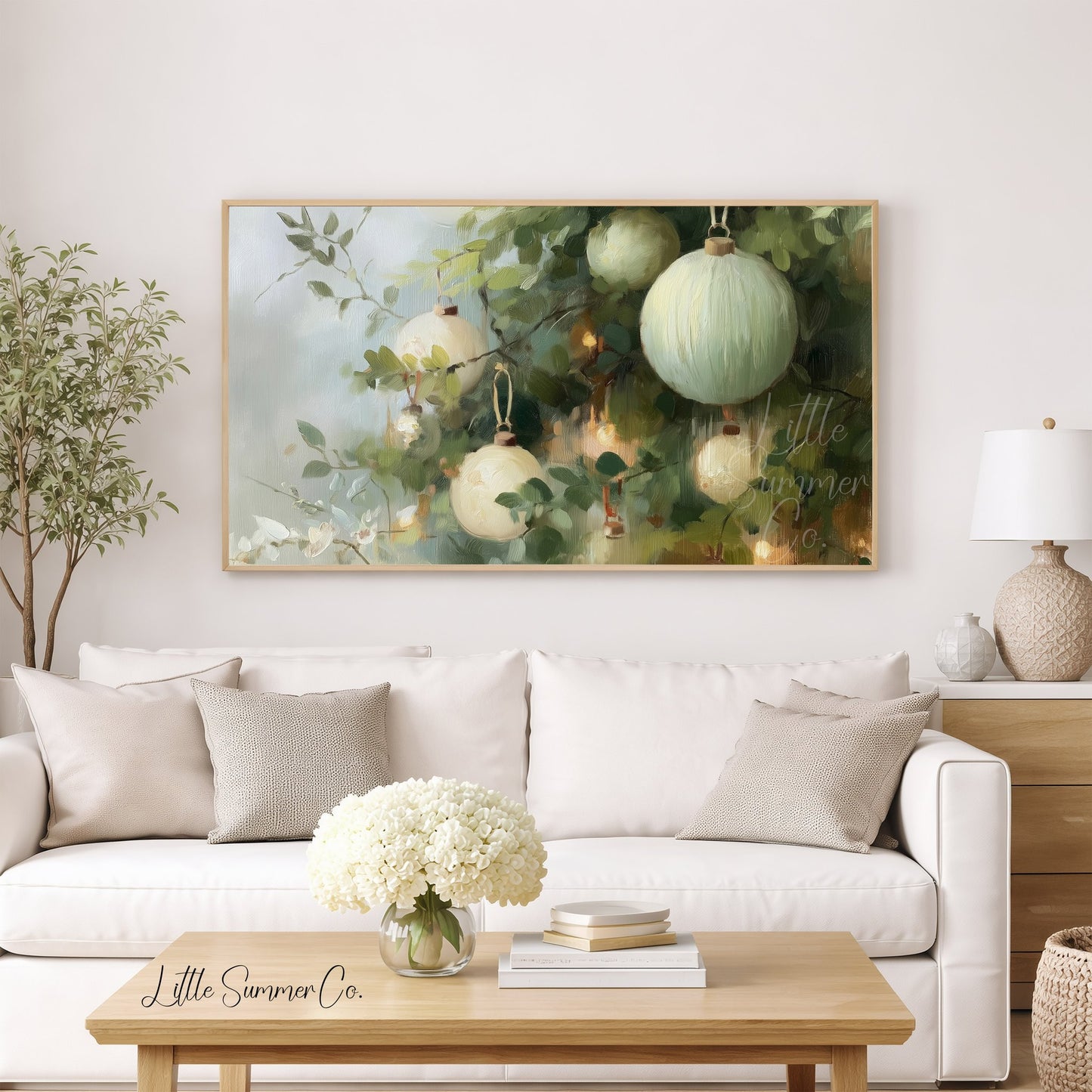 Ornament Branches Frame TV Art displayed on a TV