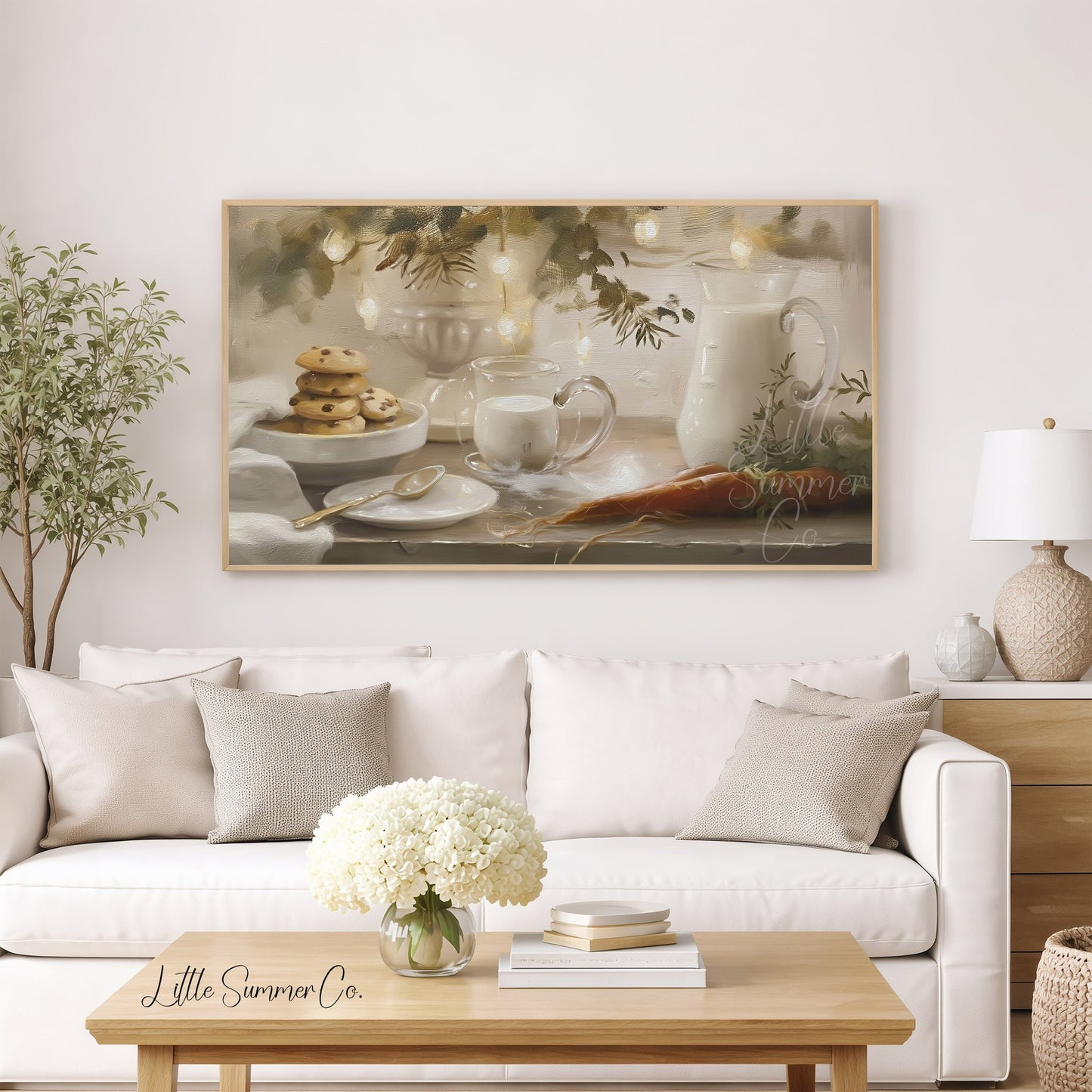 Cookies Milk Carrots Frame TV Art displayed on a TV