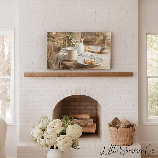 Milk And Cookies Frame TV Art displayed on a TV