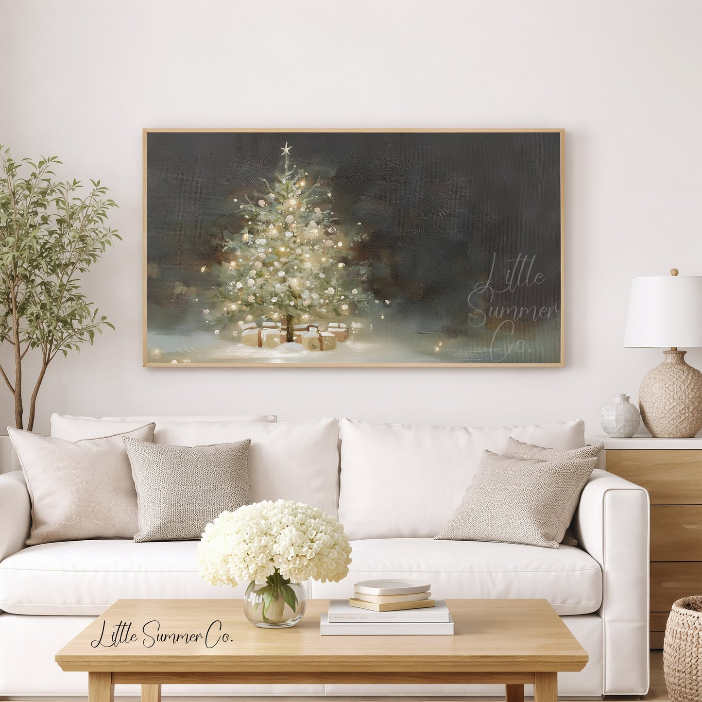 Christmas Tree Gifts Frame TV Art displayed on a TV
