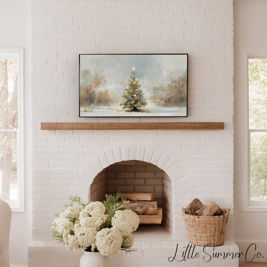 Star Topped Christmas Tree Frame TV Art displayed on a TV
