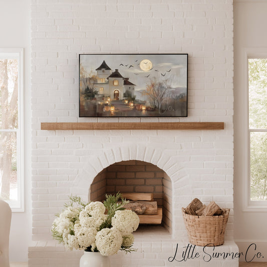 Haunted House Frame TV Art displayed on a TV