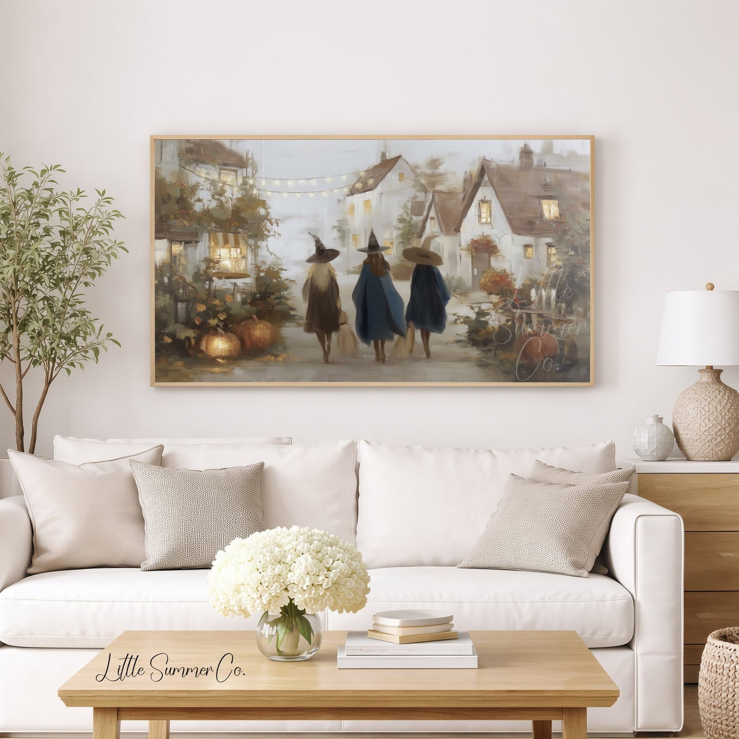 Village Witches Frame TV Art displayed on a TV