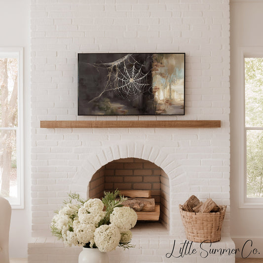 Cobweb Corner Frame TV Art displayed on a TV