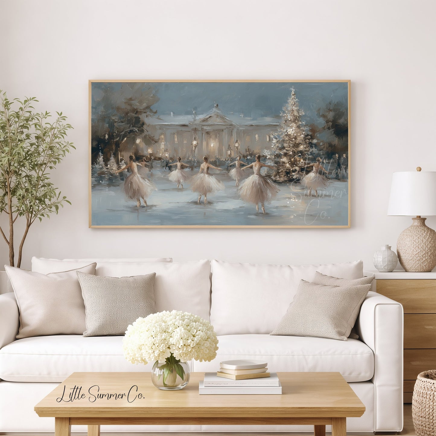 Ballet Christmas Tree Frame TV Art displayed on a TV