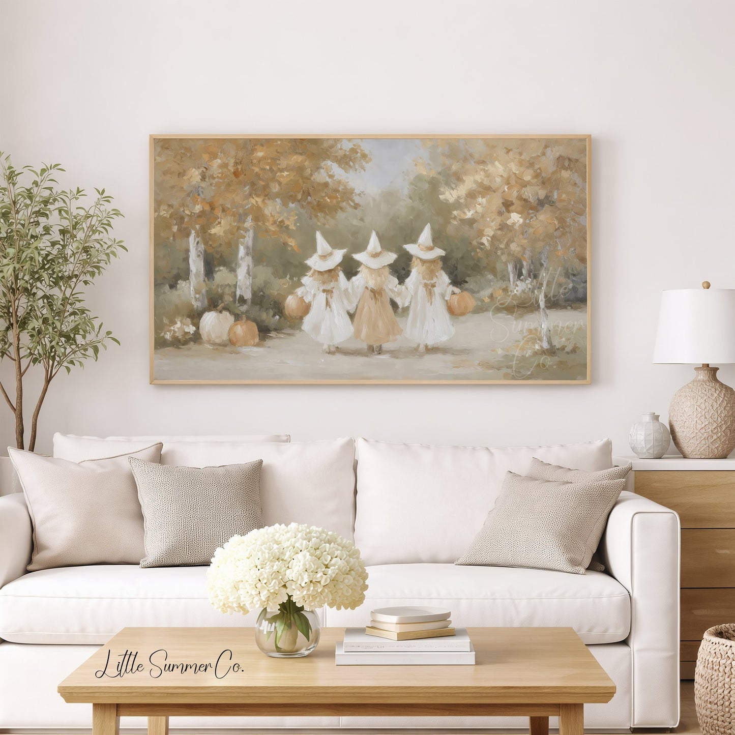 Witch Girls Frame TV Art displayed on a TV