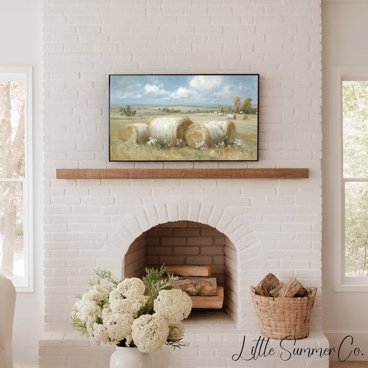 Hay Bales Frame TV Art displayed on a TV