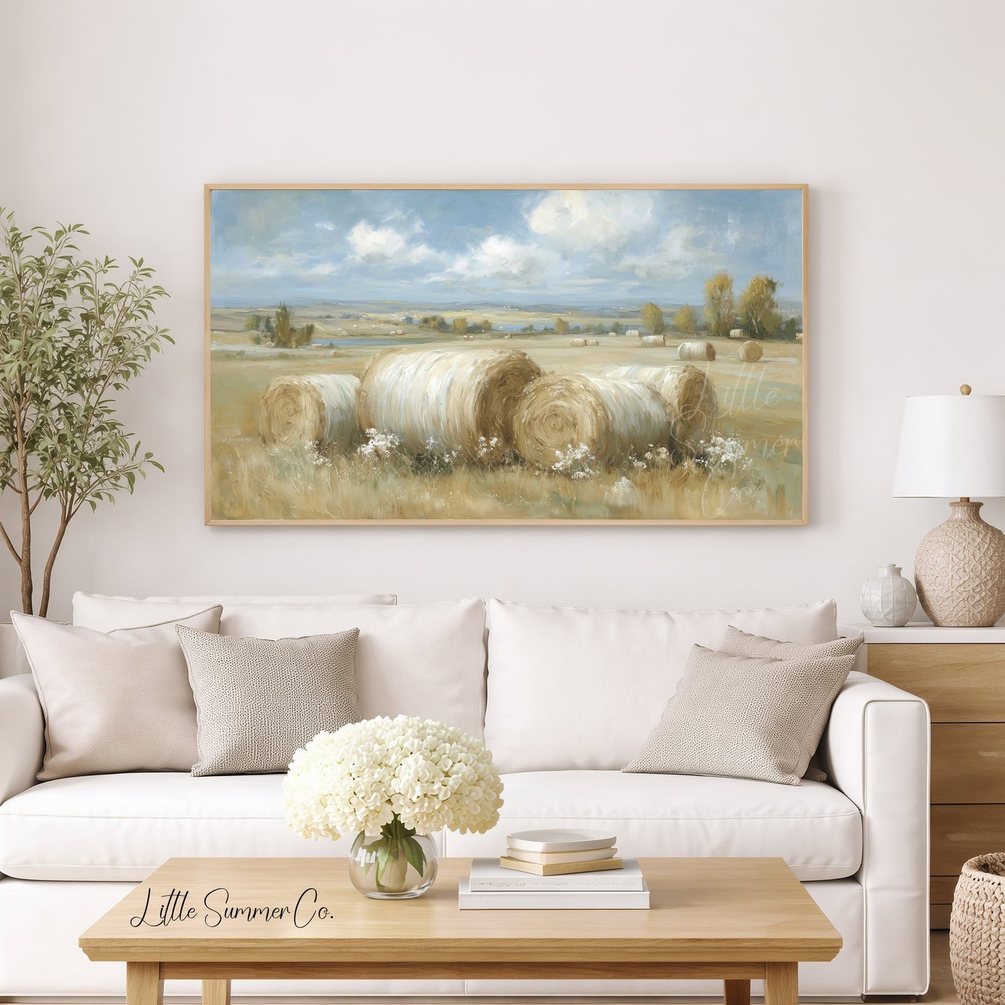 Hay Bales Frame TV Art displayed on a TV