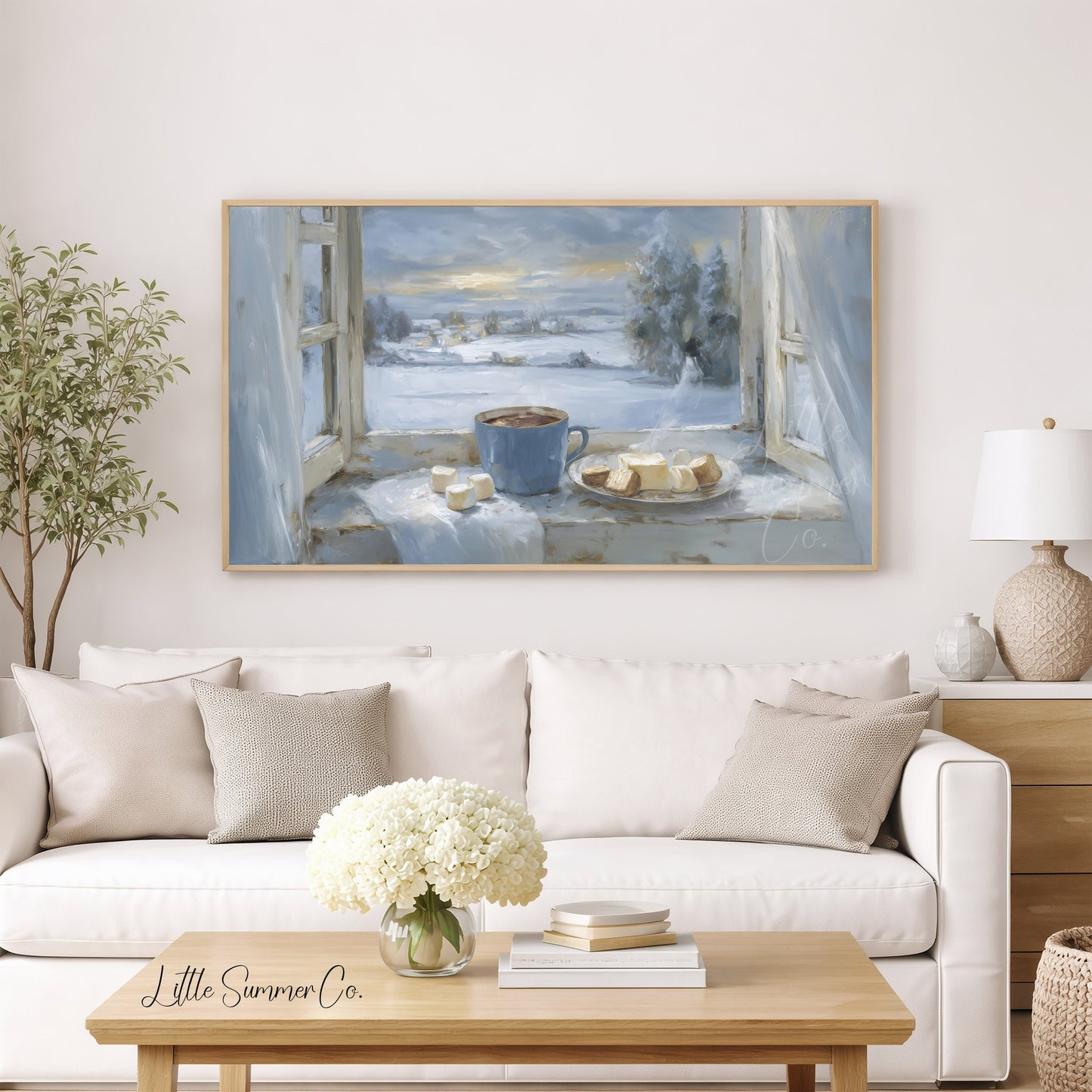 Hot Chocolate Window Frame TV Art displayed on a TV