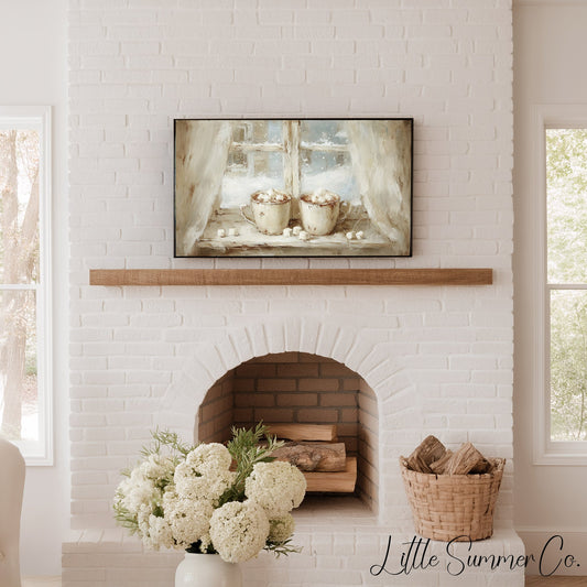 Hot Cocoa Mugs Frame TV Art displayed on a TV