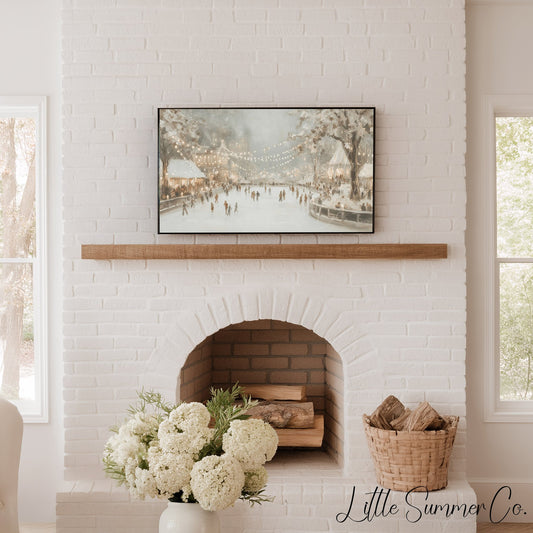 Ice Skating Rink Frame TV Art displayed on a TV