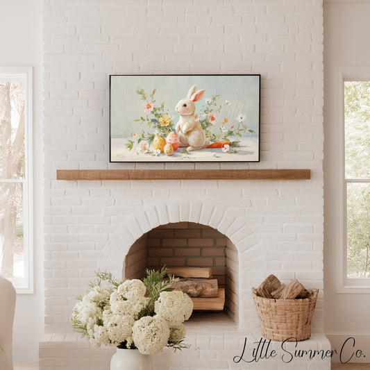 Bunny With Easter Eggs Frame TV Art displayed on a TV