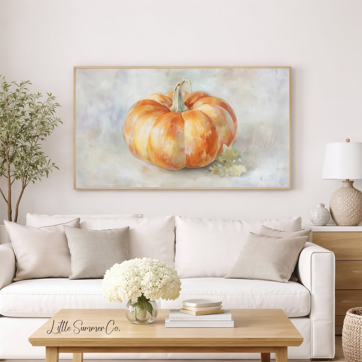 Pumpkin Frame TV Art displayed on a TV