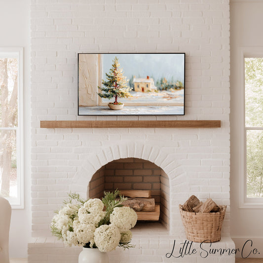 Winter Window Tree Frame TV Art displayed on a TV
