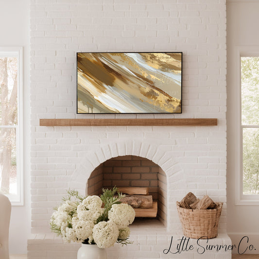 Golden Sand Sweep Frame TV Art displayed on a TV