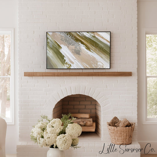 Sage Cream Sweep Frame TV Art displayed on a TV