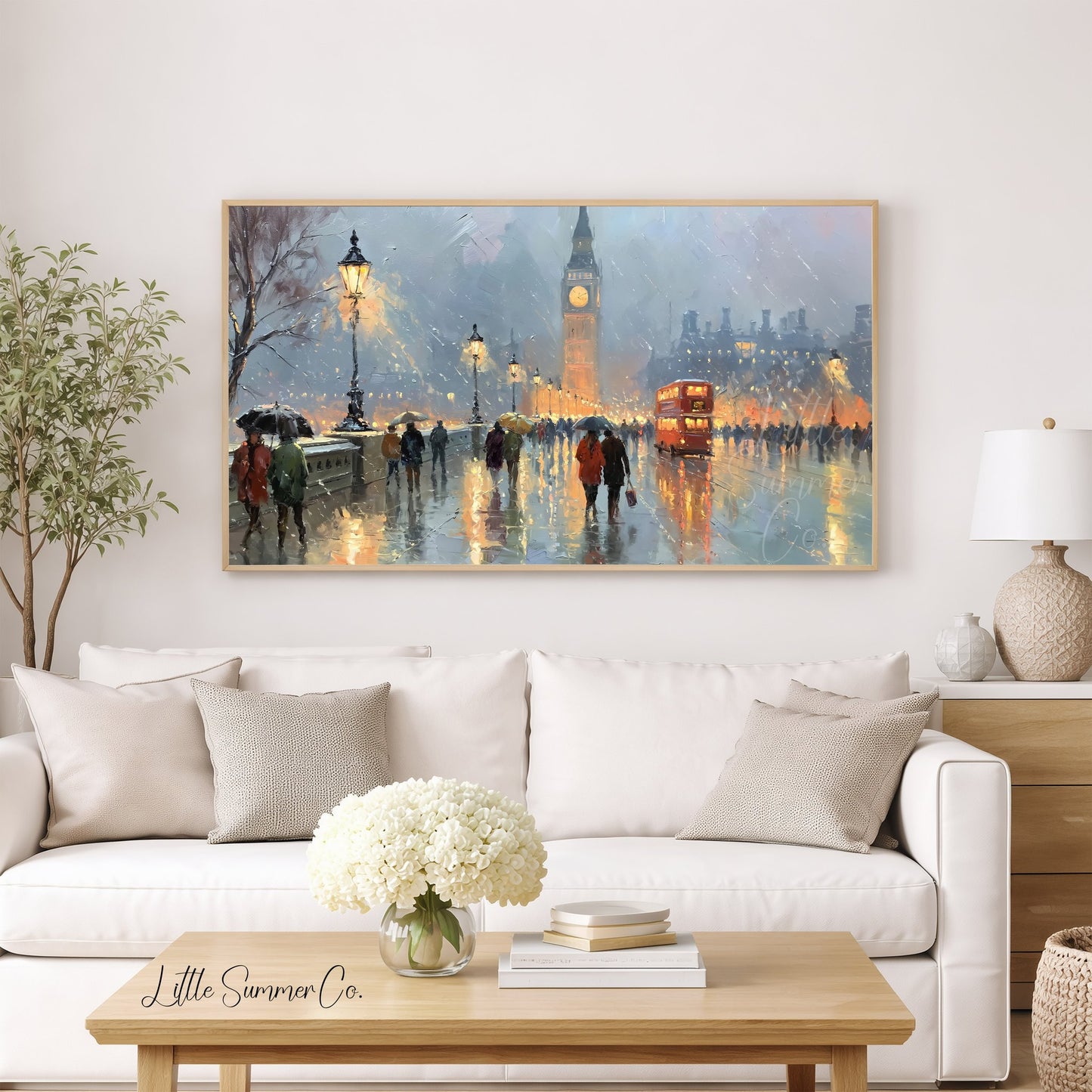 Big Ben Umbrella Walk Frame TV Art displayed on a TV