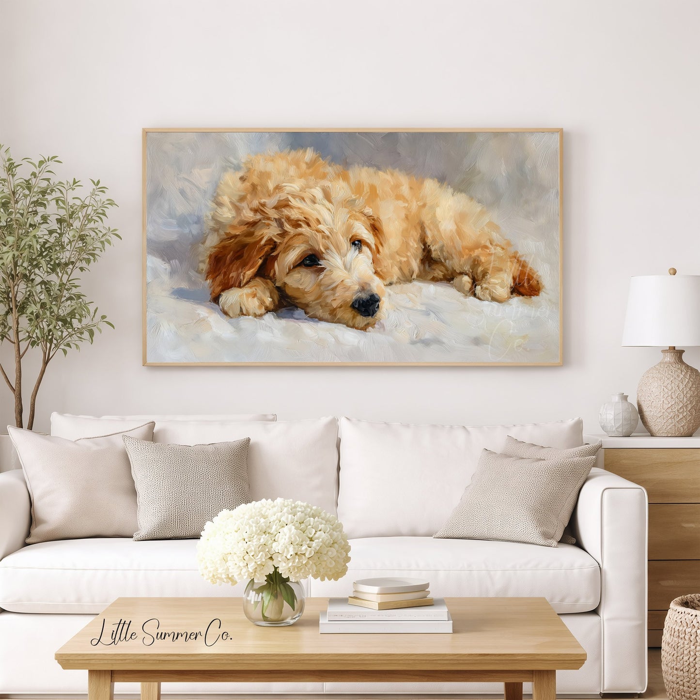 Resting Puppy Frame TV Art displayed on a TV