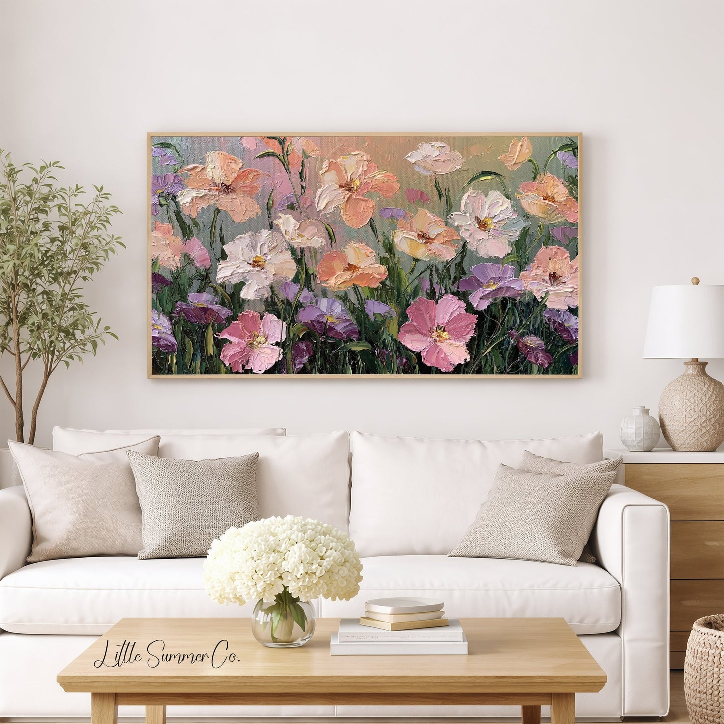 Garden Blossoms Frame TV Art displayed on a TV