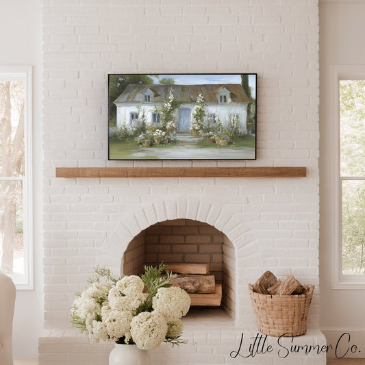Garden Cottage Frame TV Art displayed on a TV