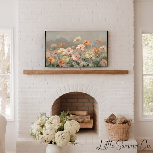 Meadow Garden Flowers Frame TV Art displayed on a TV