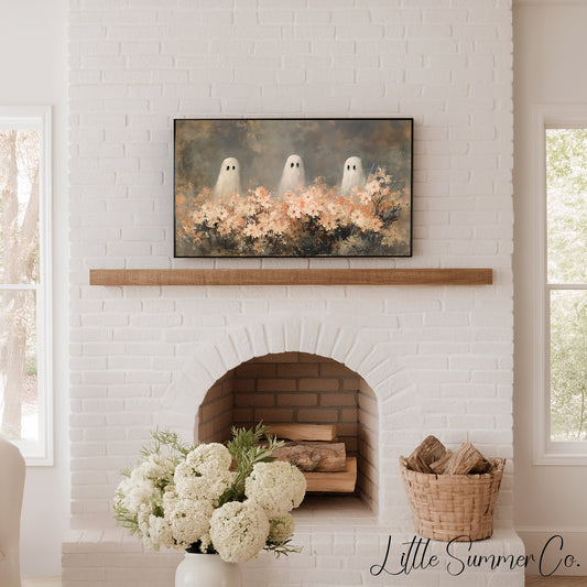 Garden Ghost Trio Frame TV Art displayed on a TV