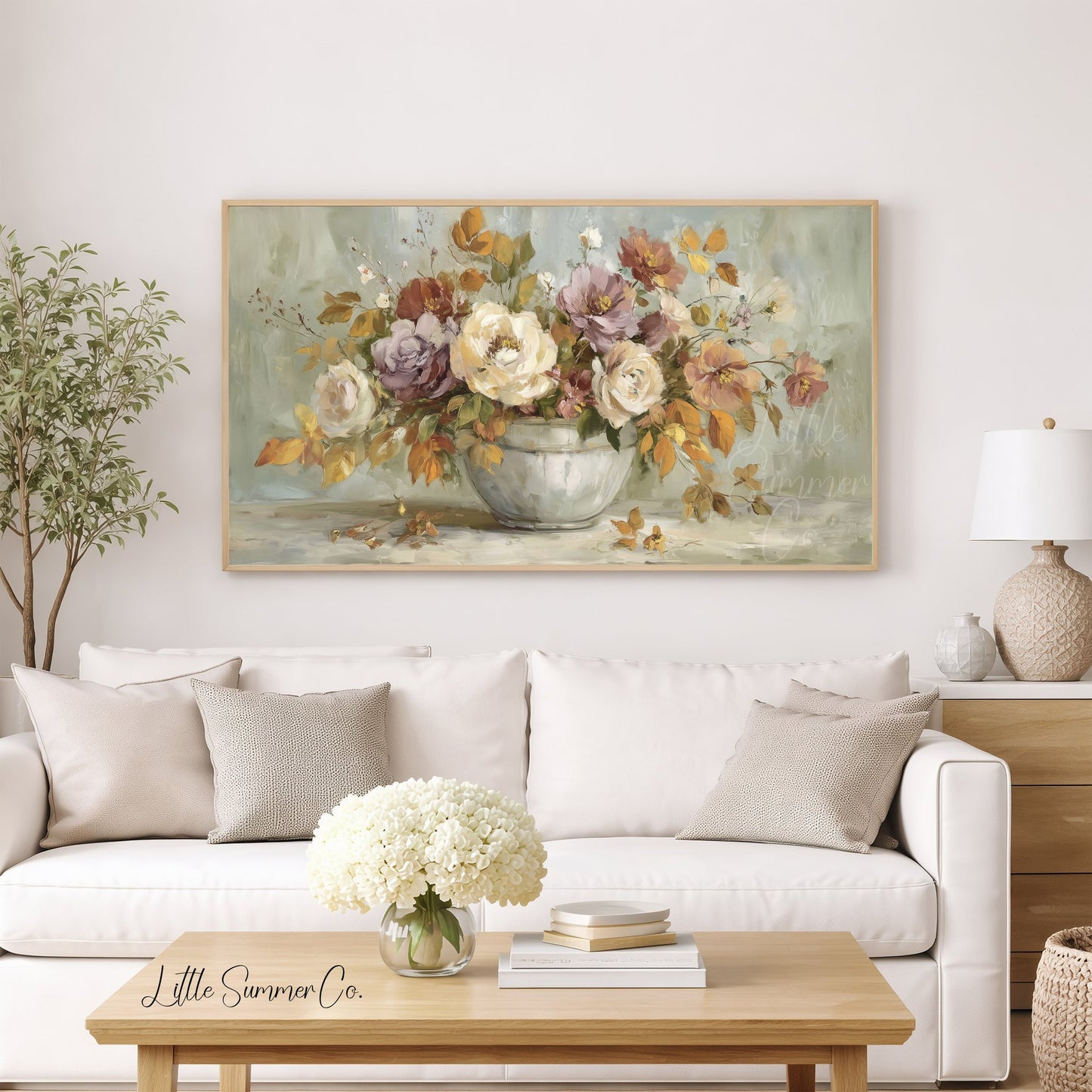 Rose Flower Bouquet Frame TV Art displayed on a TV