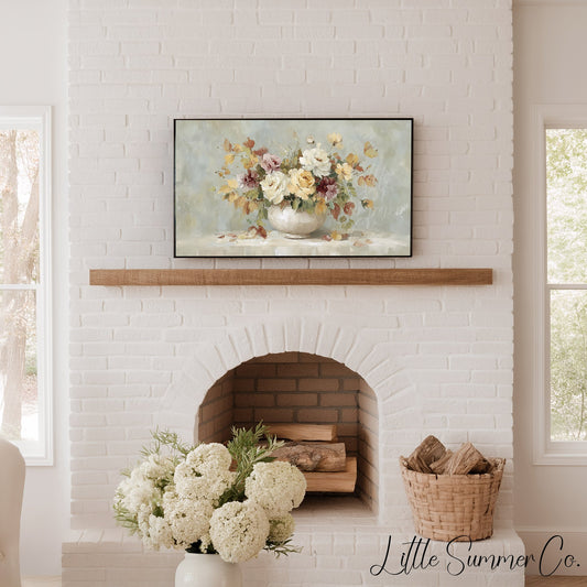 Garden Blossom Bouquet Frame TV Art displayed on a TV