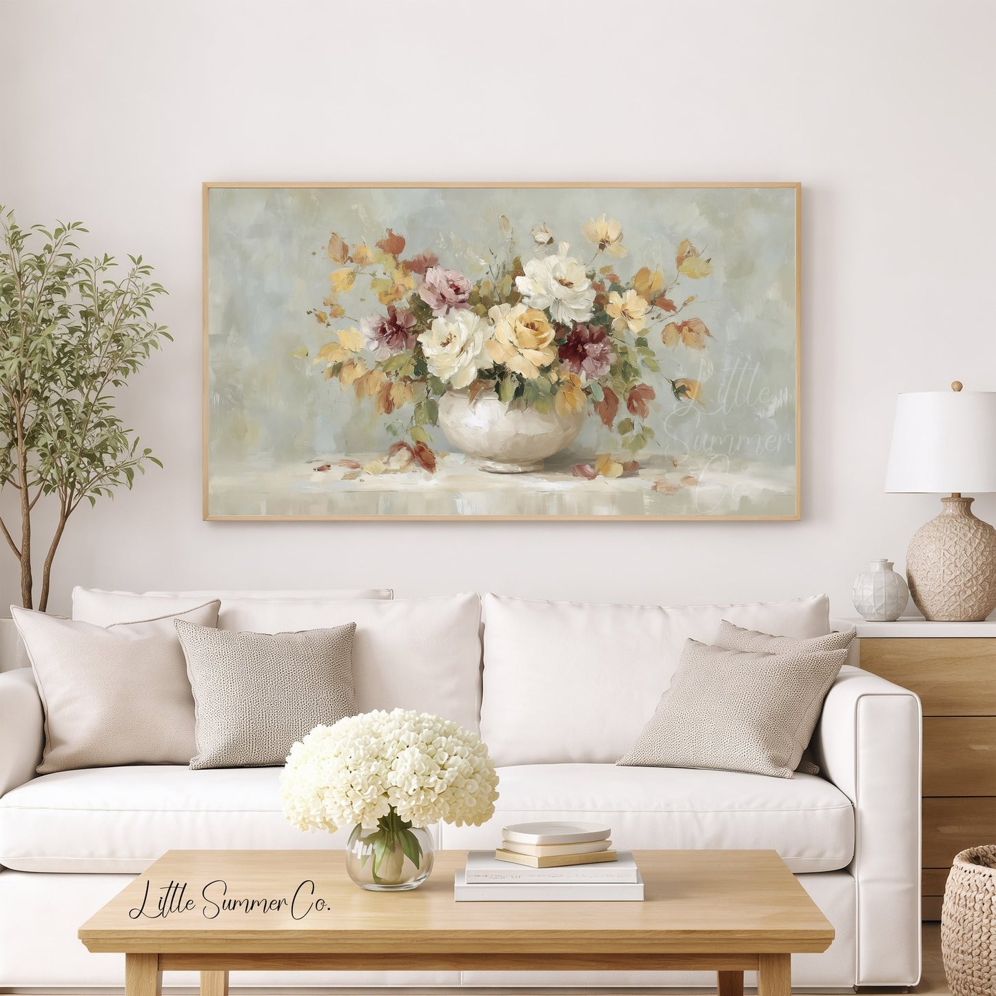 Garden Blossom Bouquet Frame TV Art displayed on a TV