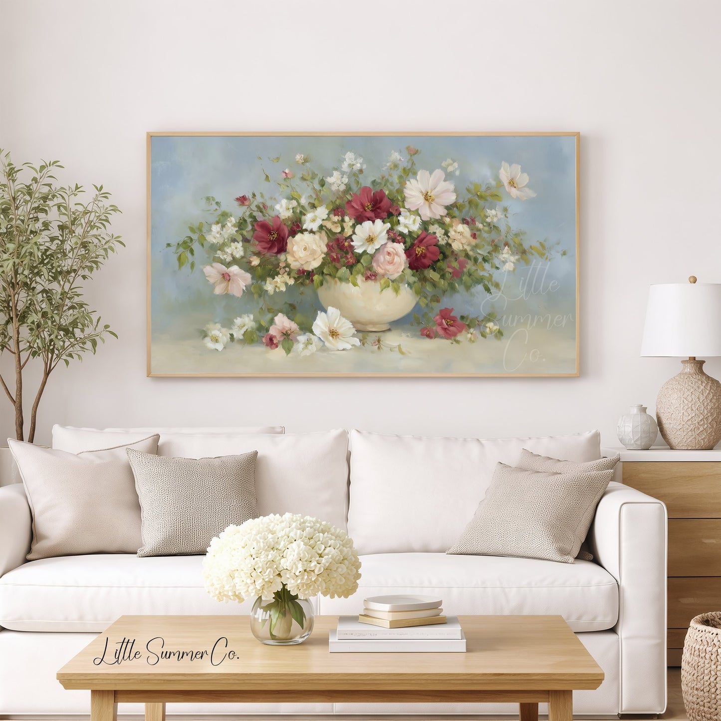 Garden Flower Bouquet Frame TV Art displayed on a TV