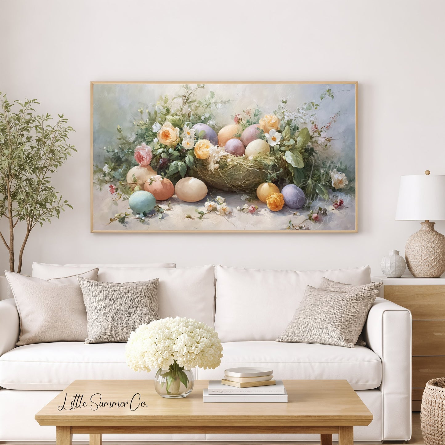 Easter Nest Frame TV Art displayed on a TV