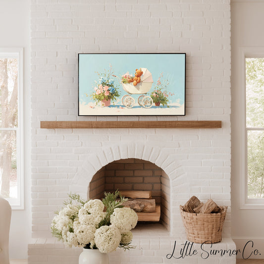 Baby Pram Frame TV Art displayed on a TV