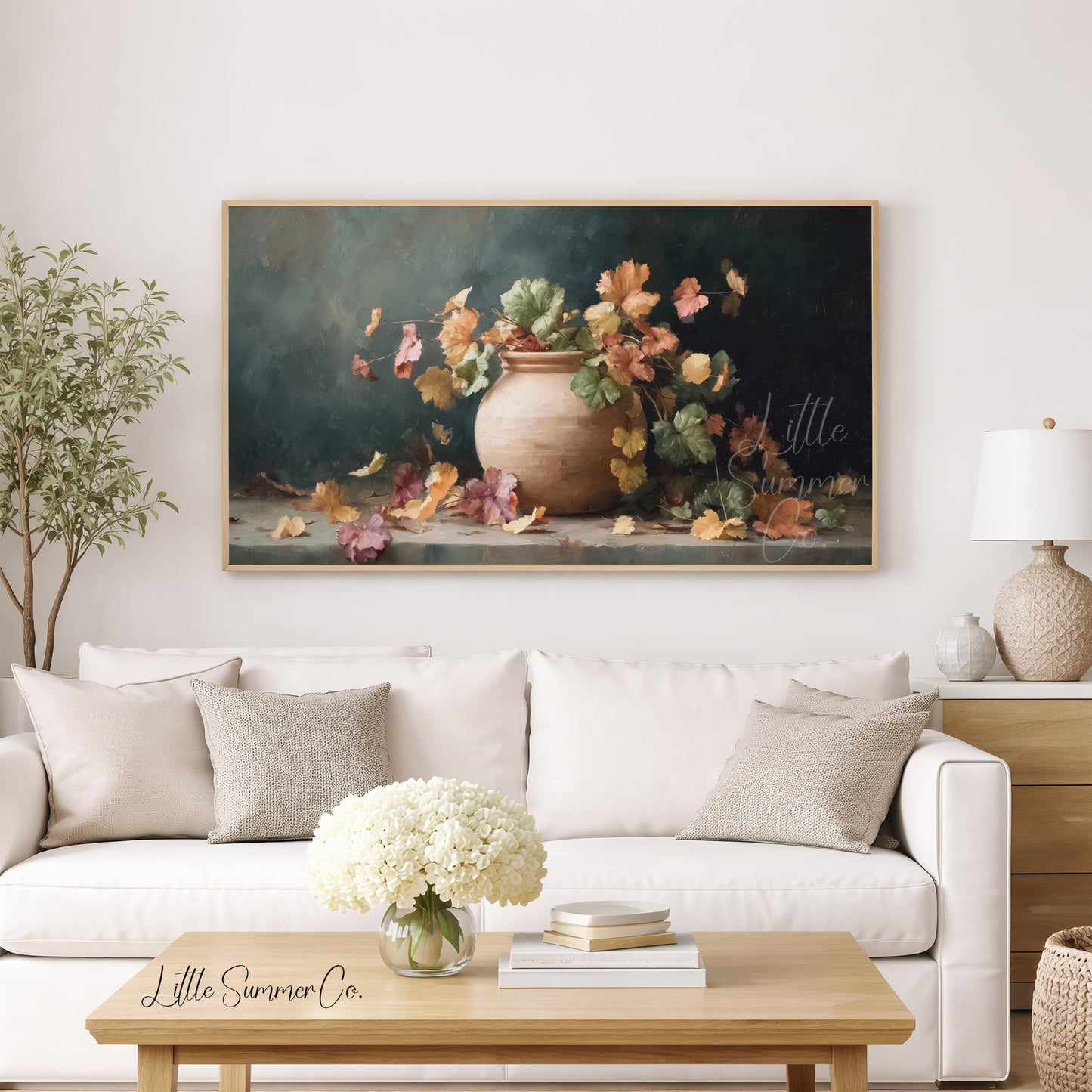 Autumn Foliage Frame TV Art displayed on a TV