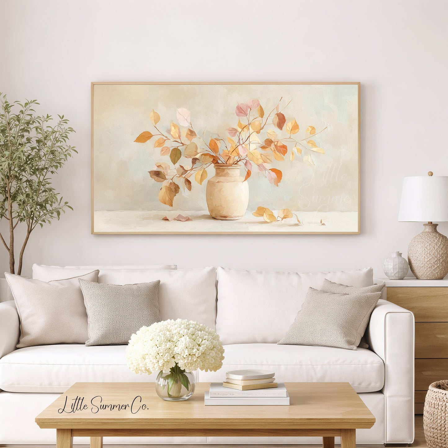 Autumn Branches Frame TV Art displayed on a TV