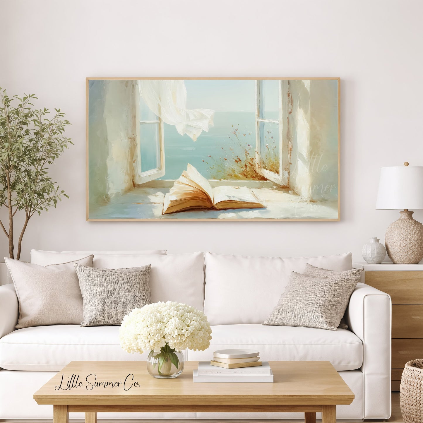 Open Book Frame TV Art displayed on a TV
