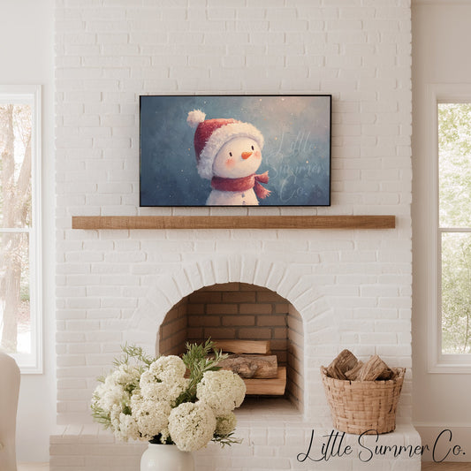 Cute Snowman Frame TV Art displayed on a TV