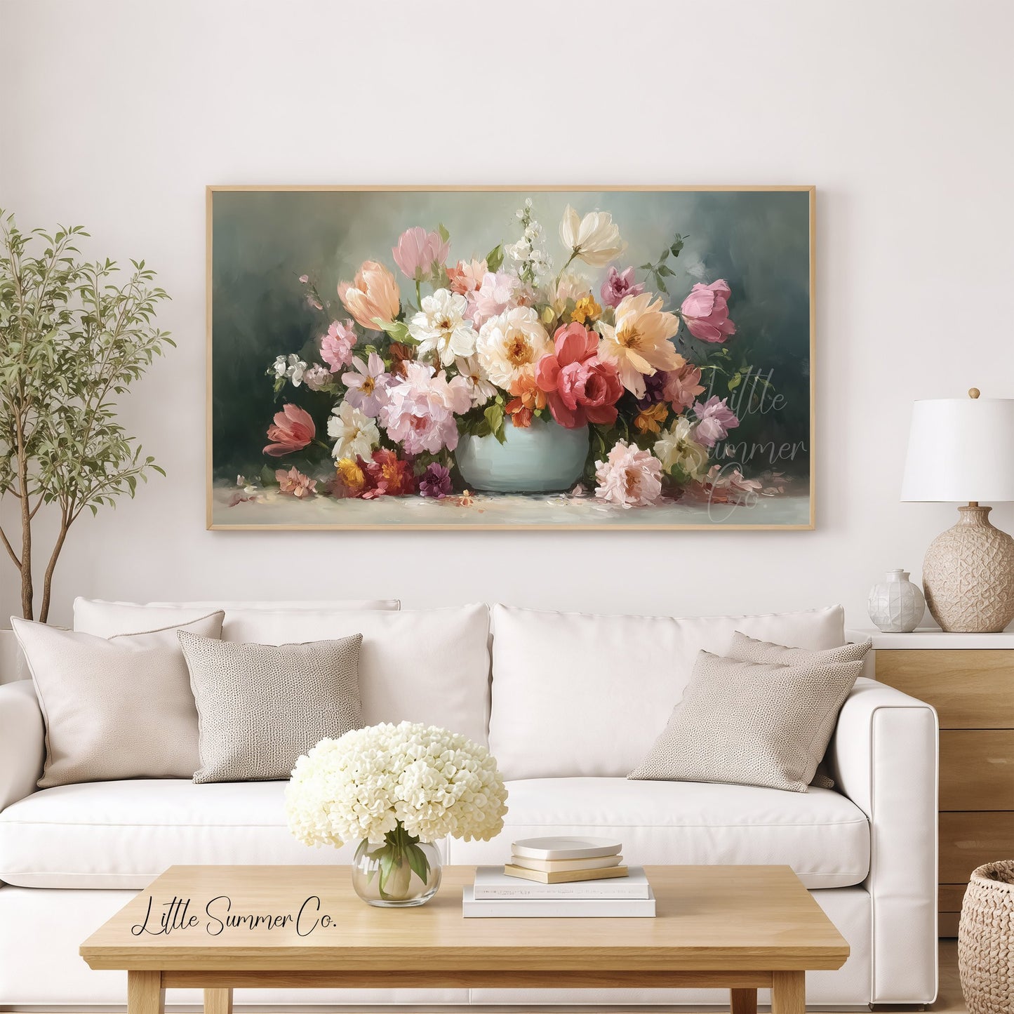 Flower Bouquet in Vase Frame TV Art displayed on a TV