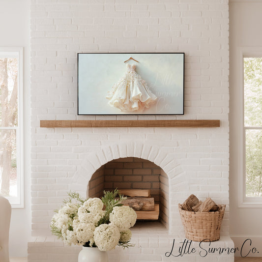 Lace Wedding Dress Frame TV Art displayed on a TV