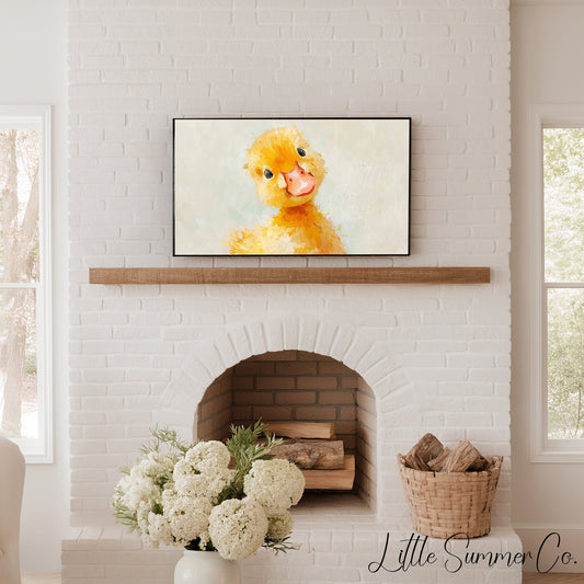 Baby Duckling Frame TV Art displayed on a TV