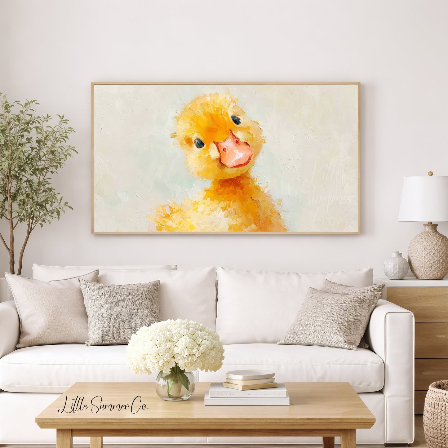 Baby Duckling Frame TV Art displayed on a TV