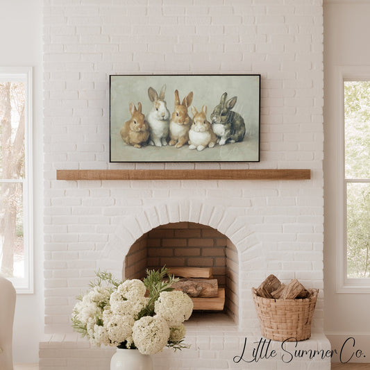 Bunny Family Frame TV Art displayed on a TV