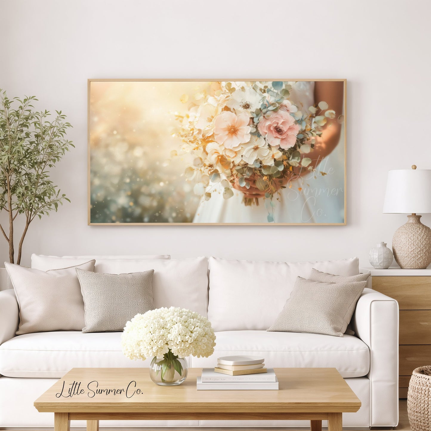 Bridal Bouquet Frame TV Art displayed on a TV