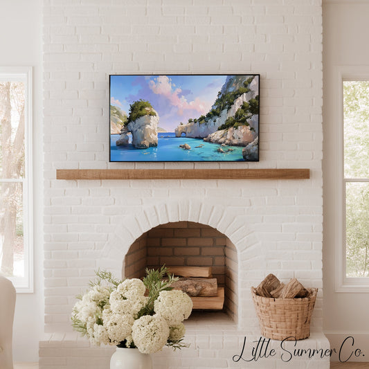 White Rock Arch Sea Frame TV Art displayed on a TV