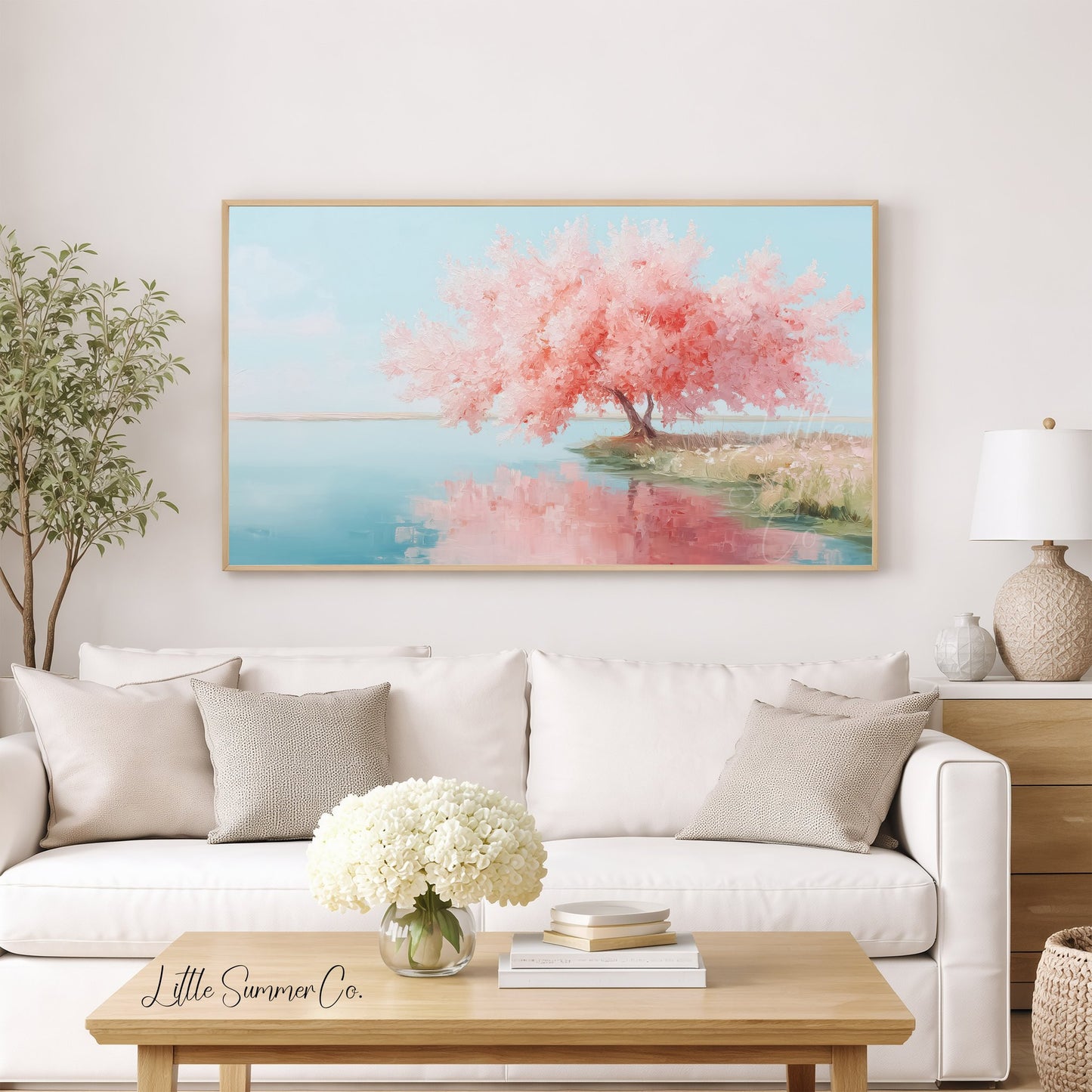 Blossom Tree Frame TV Art displayed on a TV