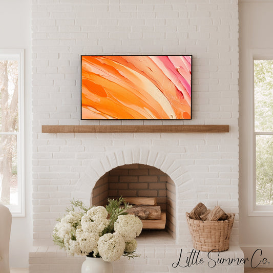 Orange Sunset Frame TV Art displayed on a TV
