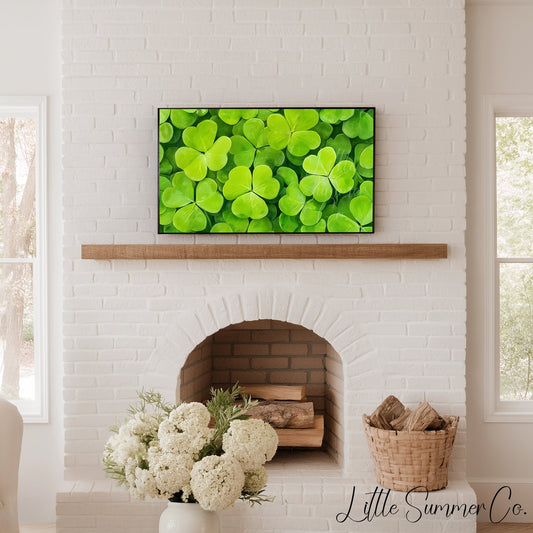 Clover Patch Close Up Frame TV Art displayed on a TV