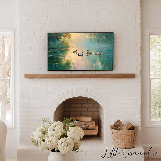 Mallard Ducks Frame TV Art displayed on a TV