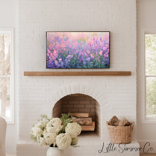 Lavender Meadow Frame TV Art displayed on a TV
