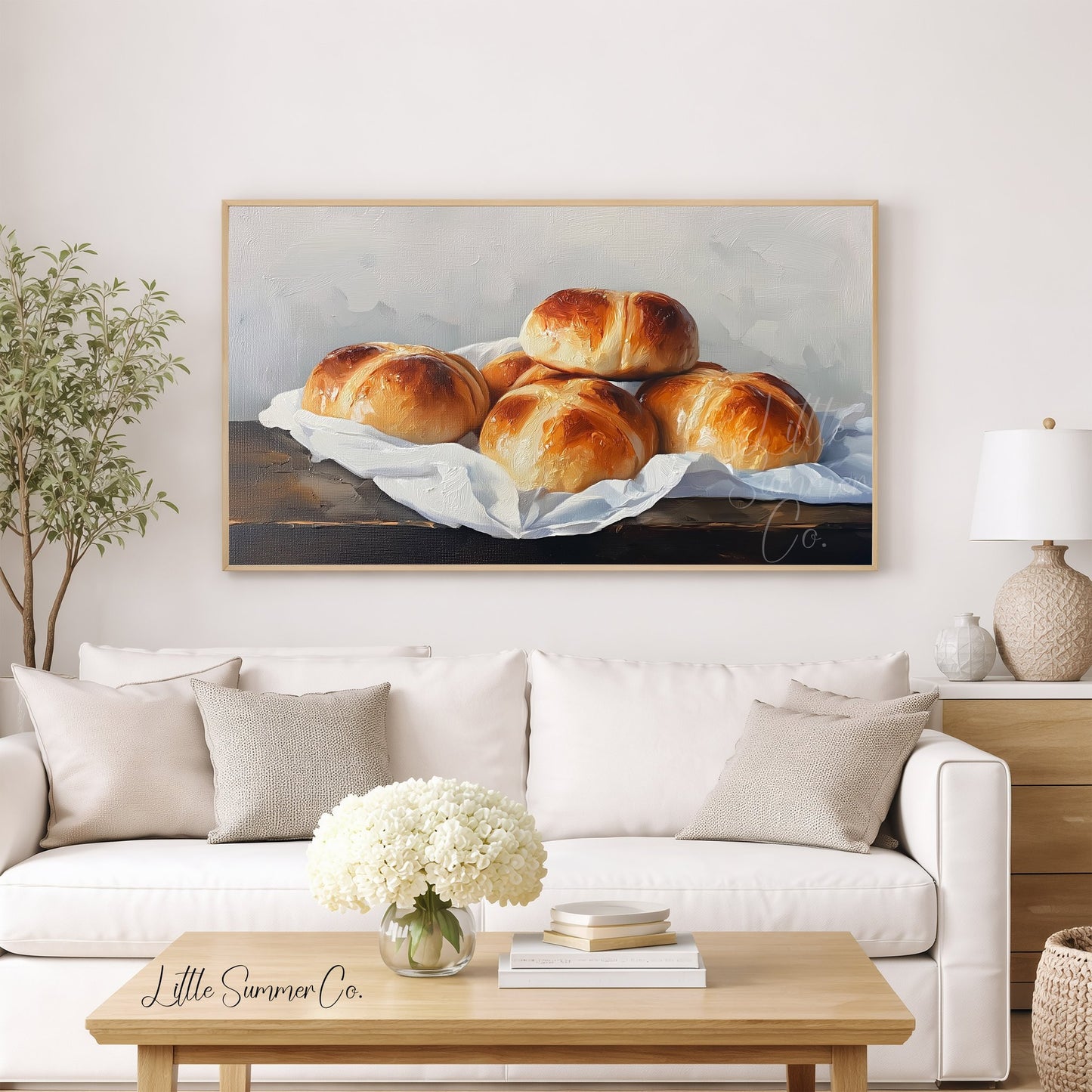 Hot Cross Buns Rest Frame TV Art displayed on a TV